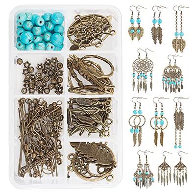 SUNNYCLUE 1 Box DIY Make 10 Pairs Turquoise Beads Earrings Making