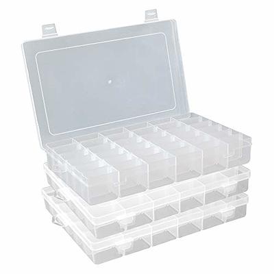 SYMPABASIC SOUFFAHOUSE Plastic Organizer Container Box 36 Compartments  Jewelry Storage Box with Adjustable Dividers (3 Pack) - Yahoo Shopping