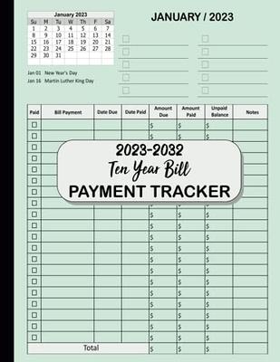 Bill Payment Tracker: Bill Payment Organizer Log Book for 9 Years, Monthly  Bill Payment Organizer, Budget Planner and Monthly Bill Organizer