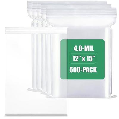 Somoga 50 PCS 11 x 15 Large Thick 2.4 Mil Clear Zip Poly Bags