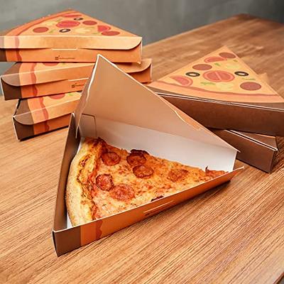 Restaurantware Eco Pie 9.3 x 10.3 x 1.8 inch Pizza Slice Boxes, 100 Clamshell Pizza Slice Containers - Greaseproof, Tab Lock, Kraft Paper Individual