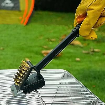 Stainless Steel BBQ Brush Three-head Oven Grill Cleaning tool Bristle Free