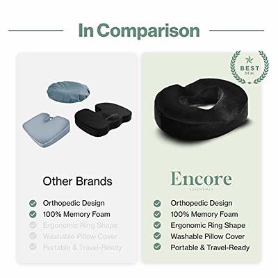 Donut Pillow Seat Cushion Orthopedic Design| Tailbone & Coccyx Memory Foam Pillow | Pain Relief for Hemorrhoid Pregnancy Post Natal Surgery