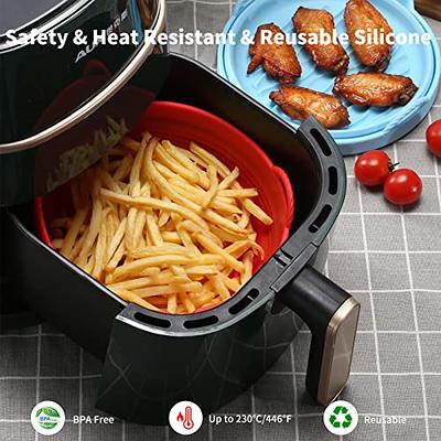 2 Pack Air Fryer Silicone Liners Pot for 3 to 5 QT, Air Fryer Silicone  Blue-Red