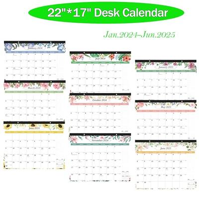 Desk Calendar 2024-2025,Jan 2024- Jun 2025, 18 Months Calendar, 17 x 12  Large Wall Calendar 2024 with Use for Home or Office 