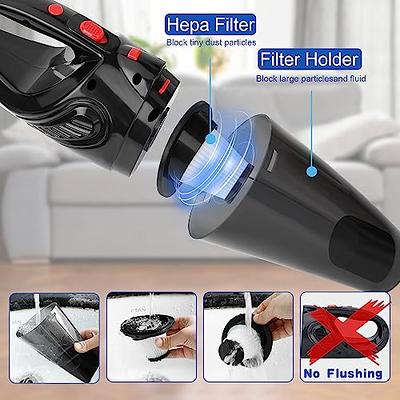 Portable car vacuum cleaner with HEPA filter, for deep cleaning