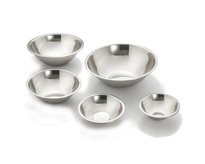 Ayesha Curry Pantryware Stainless Steel Nesting Mixing Bowls Set, 3-Piece, Silver with Color Accent Handles