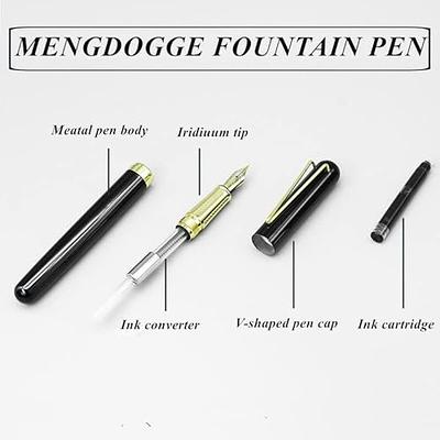 MENGDOGGE Fancy Fountain Pen Set Includes Luxury Metal Calligraphy Fountain  Pen with Medium Tip and 10Pcs Ink Cartridges Perfect Choice for  Calligraphy, Drawing, and Writing - Yahoo Shopping