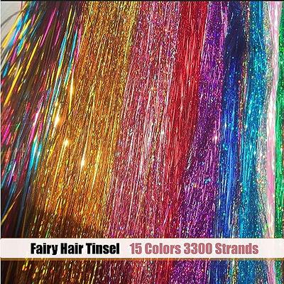 Sparkle Hair Tinsel Xmas Fairy Hair Tensile Sparkly Glitter Hair Extensions  US 