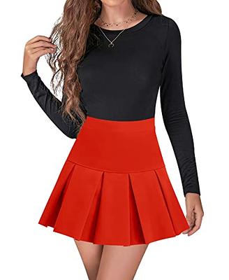 High Waisted Pleated Skirts for Women Skater Tennis Skirt with Shorts  Pockets Cute Mini A-Line Skirt (#1 Red,Medium) - Yahoo Shopping