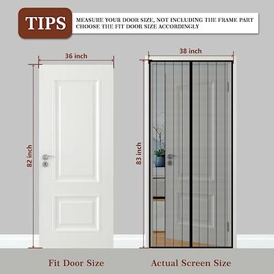 Magnetic Screen Door Fit Door Size 48 x 80 Inch, Screen Size 50 x 81  Reinforced Fiberglass Mesh Curtain Double Door Mesh with Full Frame  Hook&Loop 