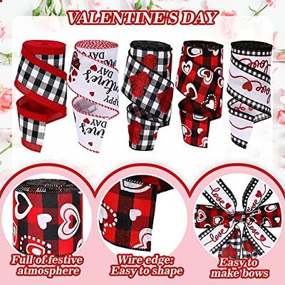 Christmas Ribbons for Gift Wrapping Decorations Buffalo Plaid Wired Ribbon  Garland with Checked Patterns for DIY Craft Christmas Tree Ribbon Red and  Black White and Black 2 Rolls 