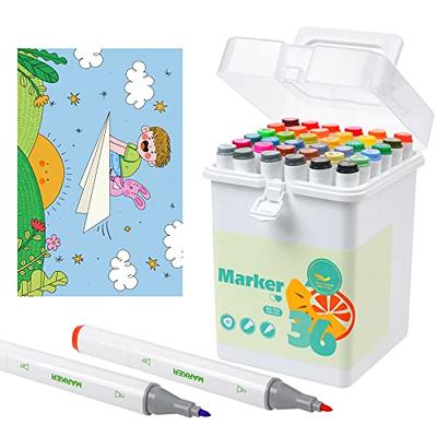 Coloring Markers Pens Set for Adult Coloring Book, Soucolor 72 Colors Dual  Tip Art Markers (Fineliner&Brush, Numbered Penholder) with Case for Adults