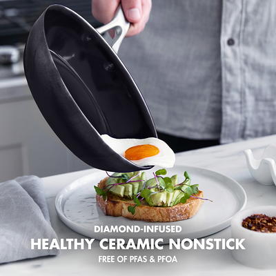 11/8 Inch Granite Ceramic Nonstick Frying Pan & Nonstick Skillet, Anti-Warp