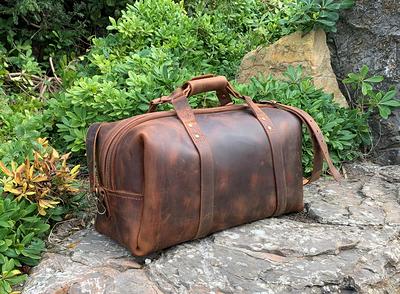 Steel Horse Leather The Bjarke Weekender Handcrafted Leather Duffle Bag - Brown