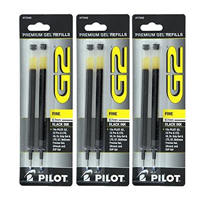 Refill for Pilot Gel Pens, Fine Point, Black Ink, 2/Pack (77240)