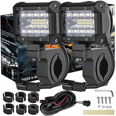 SUZCO 4INCH 3-Row Offroad Led Work Light Bar Driving Wiring