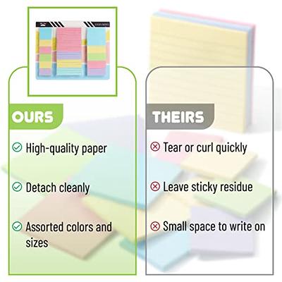 Graph Paper Sticky Notes, 6 Pads, 3x3 Inch, Bright Colors - Mr. Pen Store