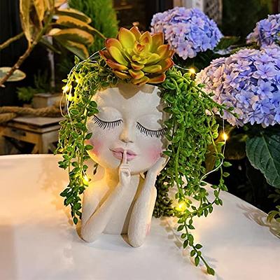 Cute Swing Face Planter Pot Waterproof Smiling Face Planter Home