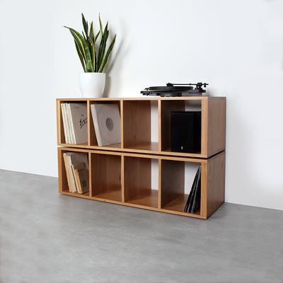Walnut Vinyl Storage Record Player Stand, Solid Wood On Minimalist Square  Legs. Condor Cabinet - Yahoo Shopping