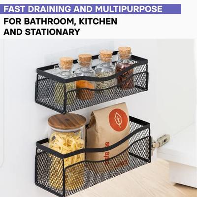 KINCMAX Shower Caddy Basket Shelf Pack of 2 - Adhesive Drill-Free Home  Kitchen or Bathroom Storage - Hanging Shower Shelves for Inside Shower 