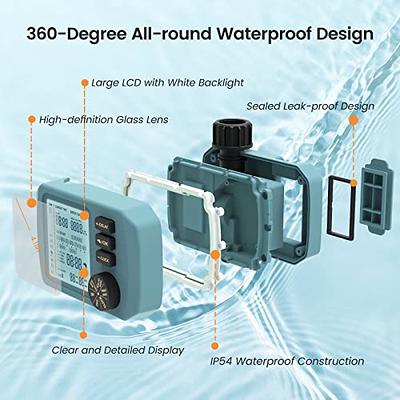 Digital Water Timer 2 Outlet, Rain Delay Watering, Sprinkler Timer, IP54  Waterproof Programmable Garden Hose Timers with Large LCD Display for  Garden