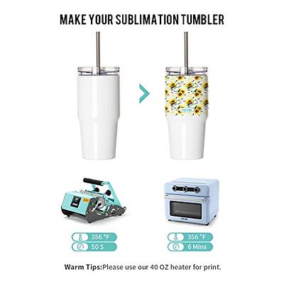 Sublimation Travel Tumblers White with Metal Straw and Leak-proof