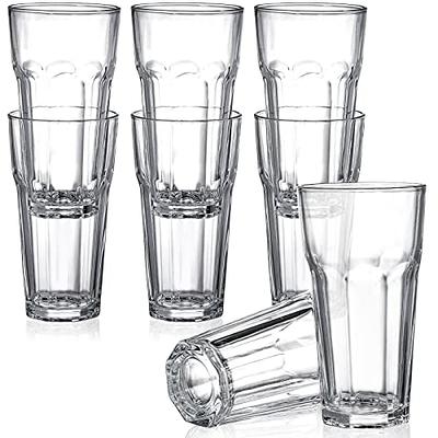 Yopay Set of 8 Highball Drinking Glasses, 12oz Lead-Free Tempered