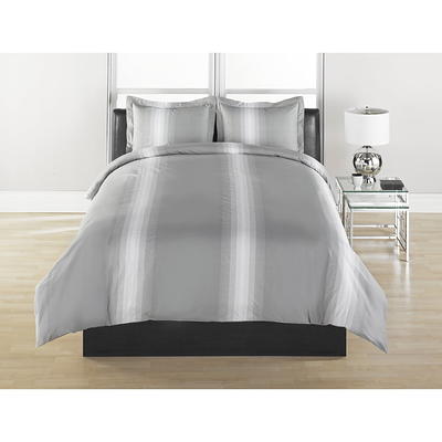 Full/Queen Space Dyed Cotton Linen Comforter & Sham Set Dark Gray -  Threshold™