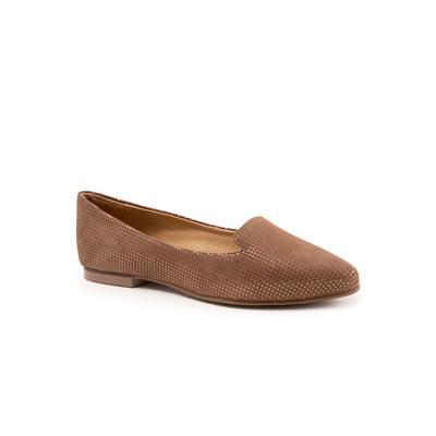 Wide Width Women's Samantha Ballet Flat by Trotters in Black Gem