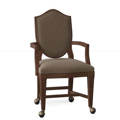 Bayfield Upholstered King Louis Back Arm Chair Fairfield Chair Body Fabric:  9508 Smoke, Frame Color: Walnut - Yahoo Shopping