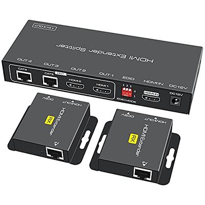 HDMI Extender Splitter 1 in 2 Out Over Cat5e/6 Ethernet Adapter Up to 165FT  HD1080P@60Hz with 2 HDMI Loop Out Support EDID Copy Settings HDCP… - Yahoo  Shopping