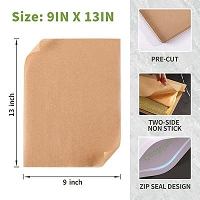 9x13 inches precut non-stick unbleached parchment