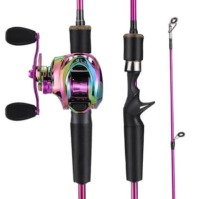 Sougayilang Baitcaster Combo, 2-Piece Fishing Rod and Reel Combo, Purple Fishing  Pole with Baitcasting Reel Set for Freshwater-2.1m with Left Handle Reel -  Yahoo Shopping