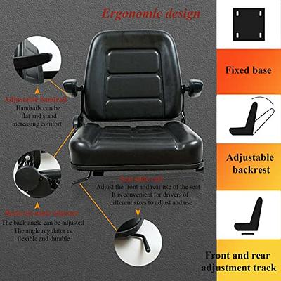 Black Driver Side Forklift Seat Universal Waterproof Truck Cushion Seat  Backrest