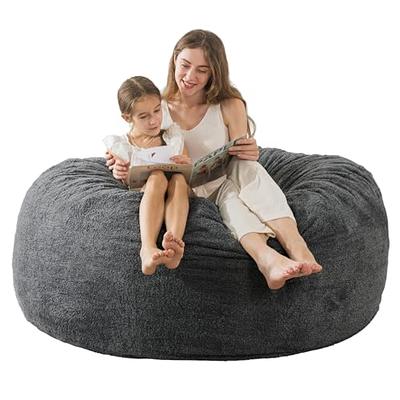 Loungie Resty Light Grey Bean Bag Lounge Chair Nylon Foam Sleeper