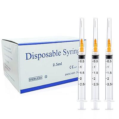 2.5ml Syringe with 25 gauge 1 inch Needles, Disposable Individually Wrapped  100Pack - Yahoo Shopping