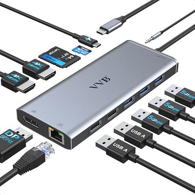 VVB USB C Hub Multiport Adapter Macbook Pro Air 6 in 1 USB C 4K