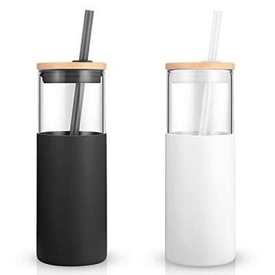 sungwoo Glass Cups with Bamboo Lids and Straws, 16OZ Ice Coffee Cup,  Drinking Cup set with Wooden Li…See more sungwoo Glass Cups with Bamboo  Lids and