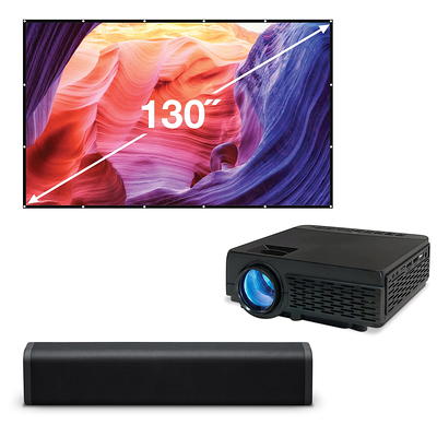 GPX PJ300VP LED Projector with Bluetooth, Screen Included Black