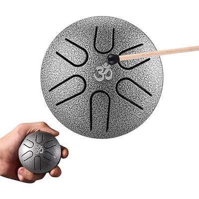 FOUR UNCLES Steel Tongue Drum 6 Inch 8 Notes Hand Pan Drums with Travel Bag  Sticks Music Book Mallets, C Major Musical Instruments for Entertainment