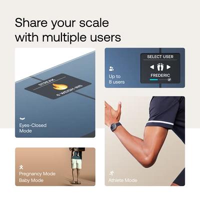 WITHINGS Body Smart - Accurate Scale for Body Weight and Fat Percentage,  Body Composition Wi-Fi and Bluetooth, Baby Weight Smart Scale Apple