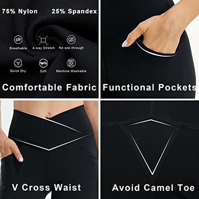 Buy High Waisted Womens Leggings with Pocket V Cross Tummy Control