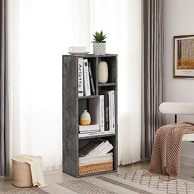 Hosfais S-Shaped Bookshelf, 3 Tier Bookcase, Small Bookshelf for