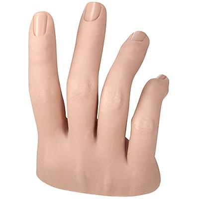 Silicone Practice Hand for Acrylic Nails, Nail Practice Hand False Fake  Nail Mannequin Hand Nail Training Half Hand Flexible Bendable Nail Train  Hand for Nails Art DIY, Ring Display (Light Color) 