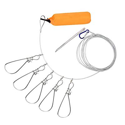 Joyeee Fish Stringer Clip, Steel Fish Stringer Heavy Duty with 5 Stainless  Steel Snaps, Float and Carabiner, Live Fish Lock Fish Holder, 11 FT 200lb  Fishing Stringer Trout Fishing Accessory, Silver - Yahoo Shopping