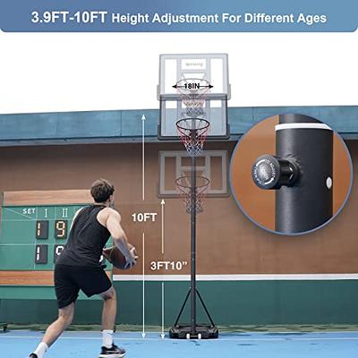 Portable Basketball Hoop Quickly Height Adjusted 6.6ft - 10ft Outdoor/Indoor  Basketball Goal System with 44 inch Shatterproof Backboard and Wheels for  Adults - Yahoo Shopping