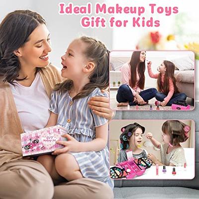 Washable Makeup Toy Set for Girls , Princess Play Makeup Set for 5 6 7 8 9 10 Years Old, Beauty Gift Set for Birthday Christmas with Reusable Cosmetic