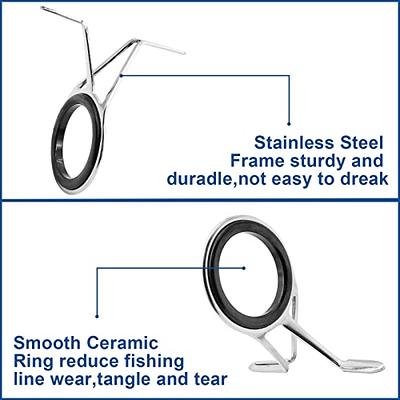 PATIKIL Tube Dia Fishing Rod Tips Repair Kit, Stainless Steel Black Ring  Guide for Freshwater Fishing