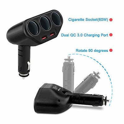 66W Bluetooth Car Charger Adapter 2 Socket Cigarette Lighter